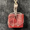 Red cropal wire wrapped pendant