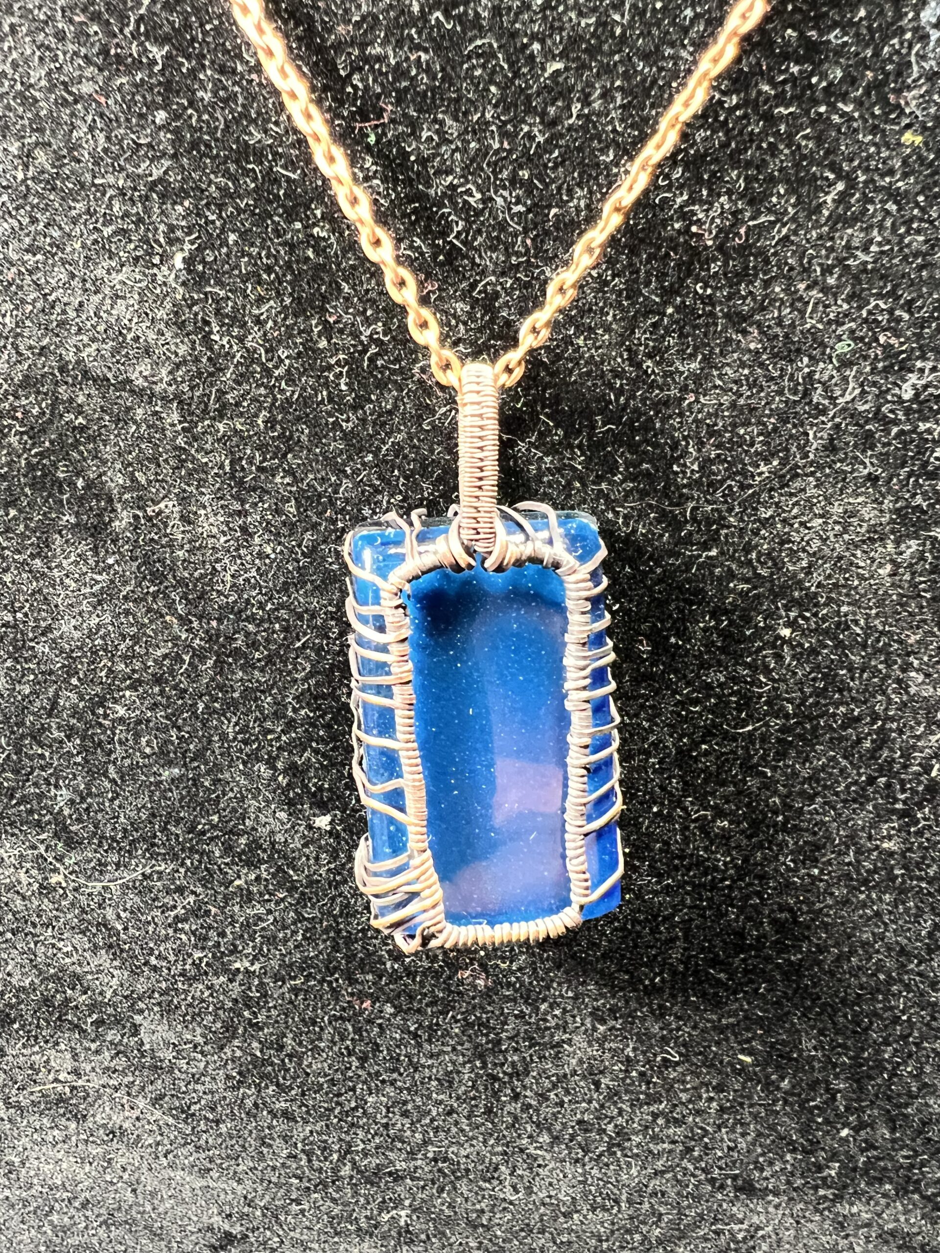 turquoise wire wrapped tree pendant